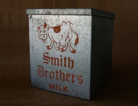 large metal milk box|vintage metal milk box.